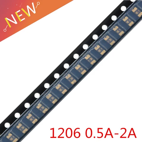 50 шт./лот 1206 0.5A/2A/0.1A/0.2A/0.5A/0.75A/1.1A/2A SMT SMD сбрасываемый предохранитель PPTC PolySwitch Самовосстанавливающиеся предохранители