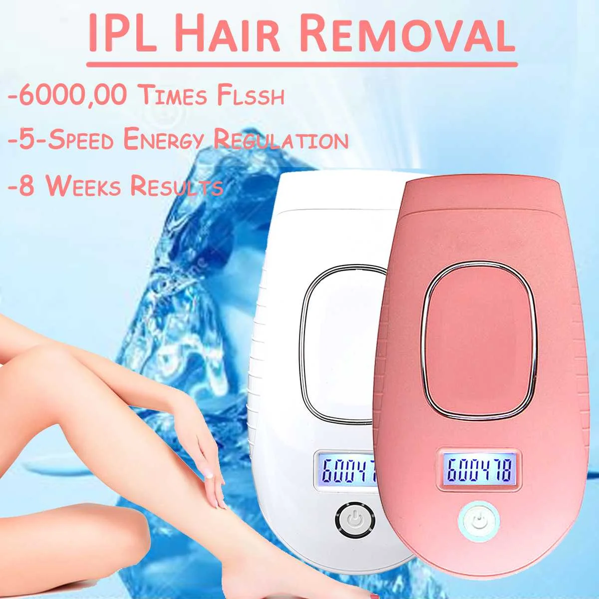 Лазер для избавления от волос депилятор профессиональный 600000 вспышек