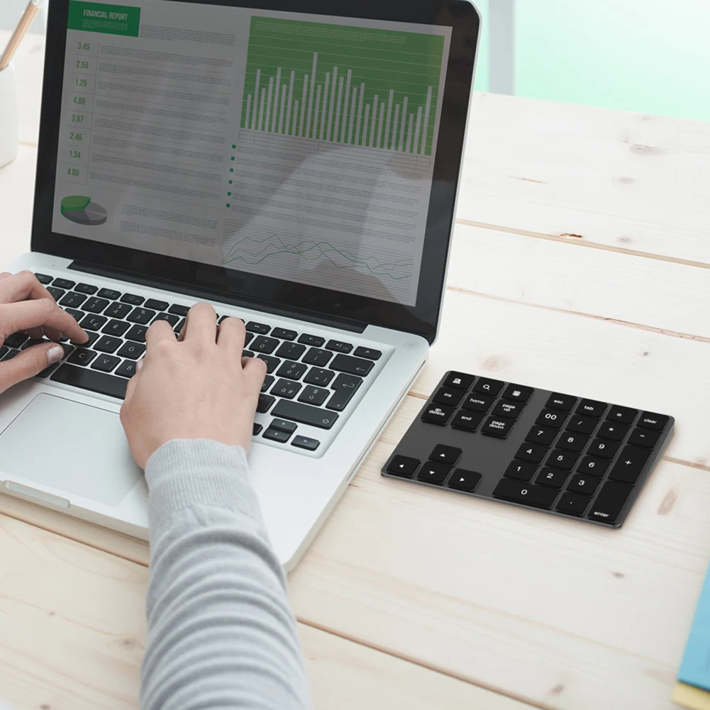 Беспроводная цифровая мини клавиатура с Bluetooth 34 клавиши для Apple Android MacBook