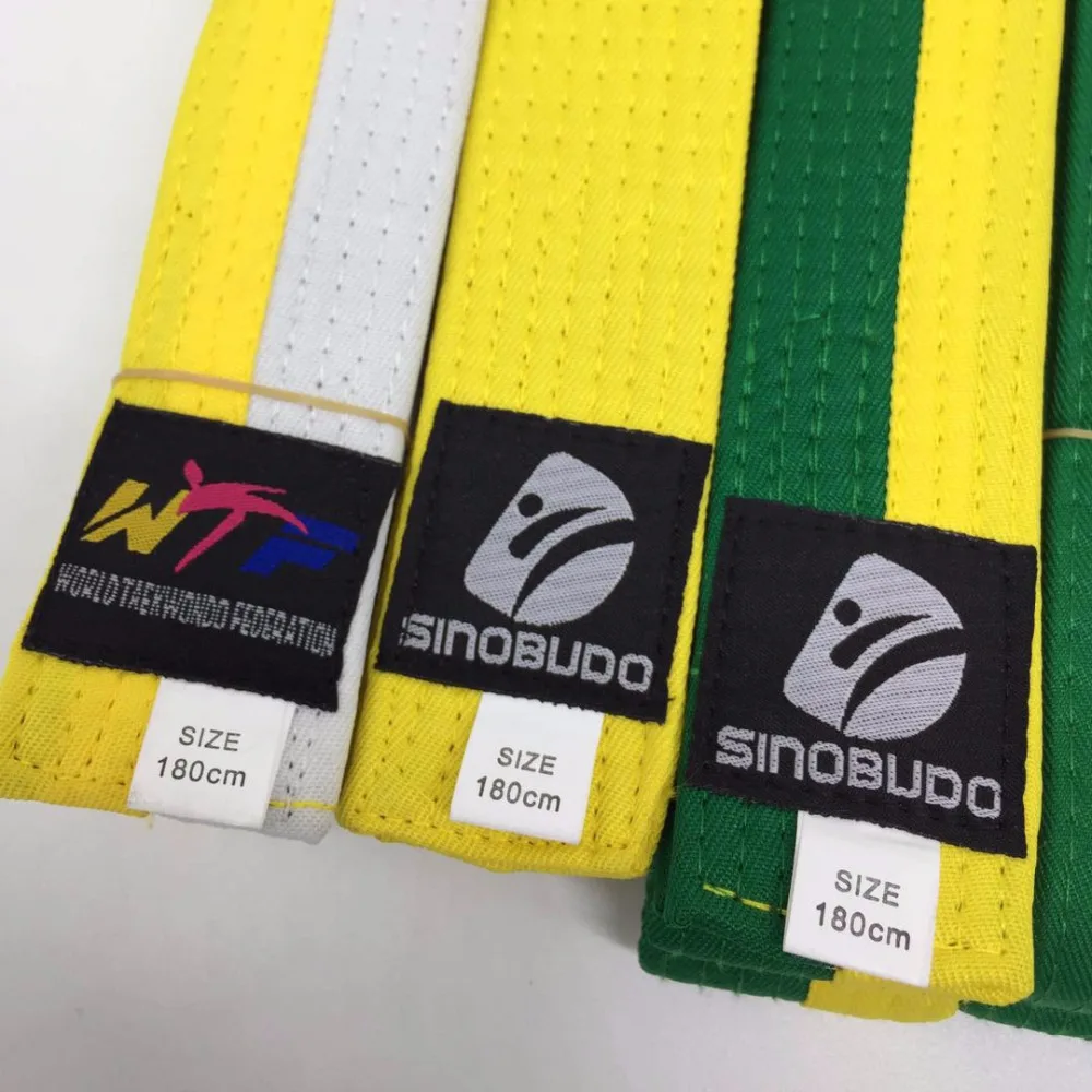 SINOBUDO 2020 Новый WTF/ITF пояс для тхэквондо Цвет ремень боевые искусства каратэ дзюдо