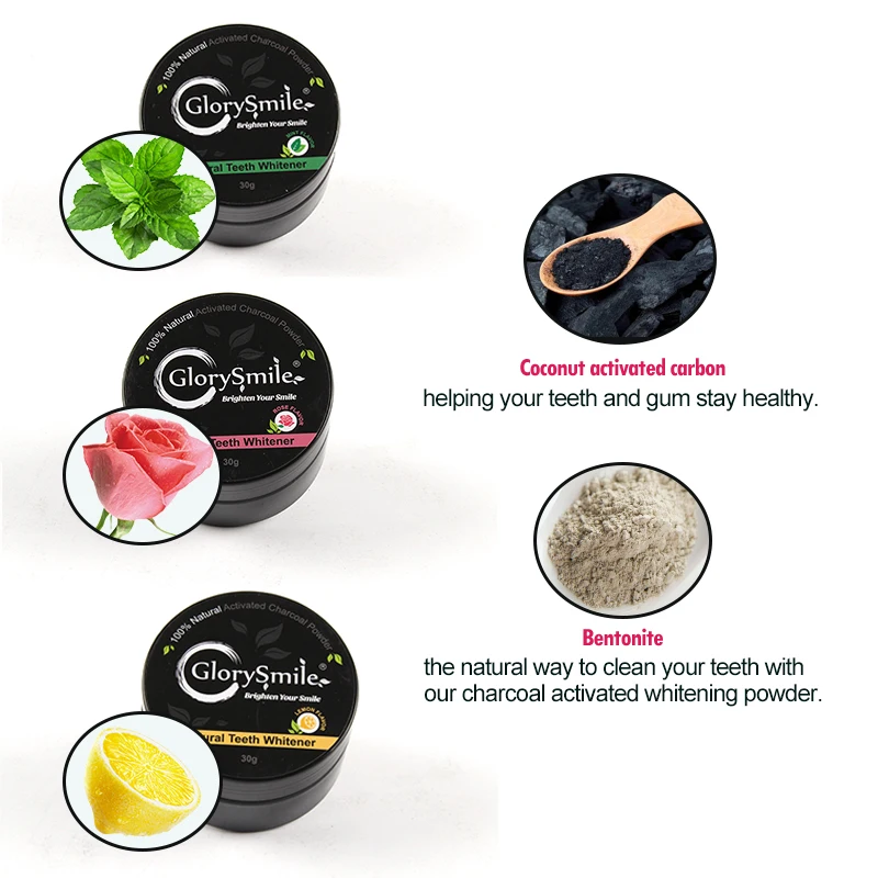GlorySmile Charcoal Powder 100% Teeth Whitening Natural Organic Activated Coconut Oral Care 30g | Красота и здоровье