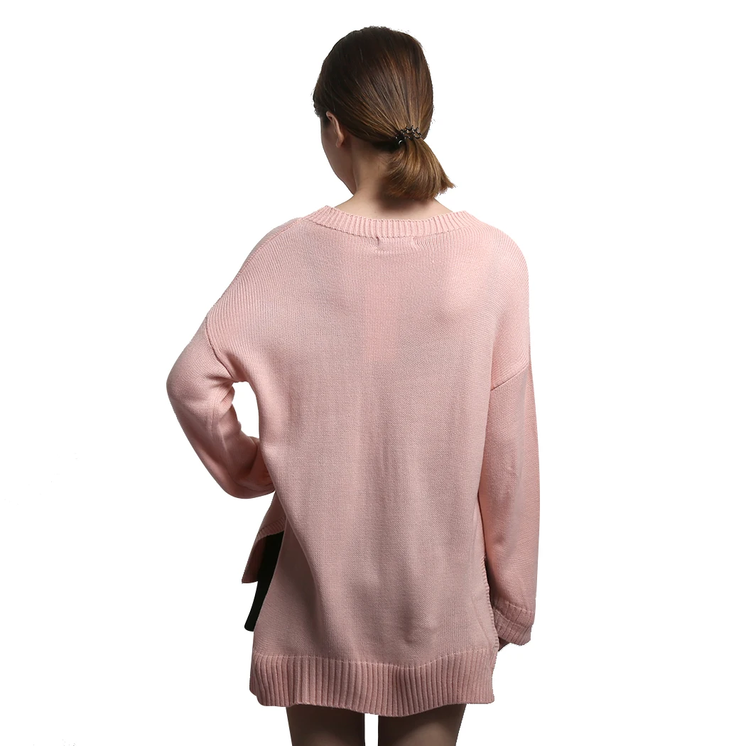 Женский свободный трикотажный пуловер с длинным рукавом и летучая мышь | Женская