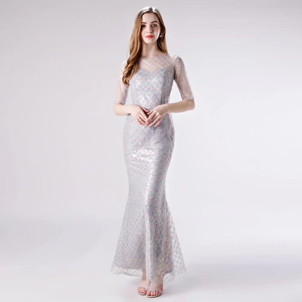 Vivian's Bridal/платье для выпускного вечера из тюля с пайетками и бусинами в сеточку