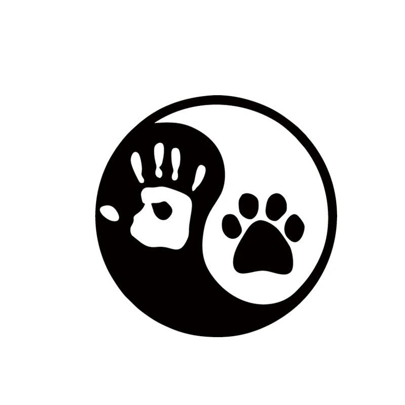 2019 горячая Распродажа Ying And Yang наклейка с собакой или кошачьей лапой ручная