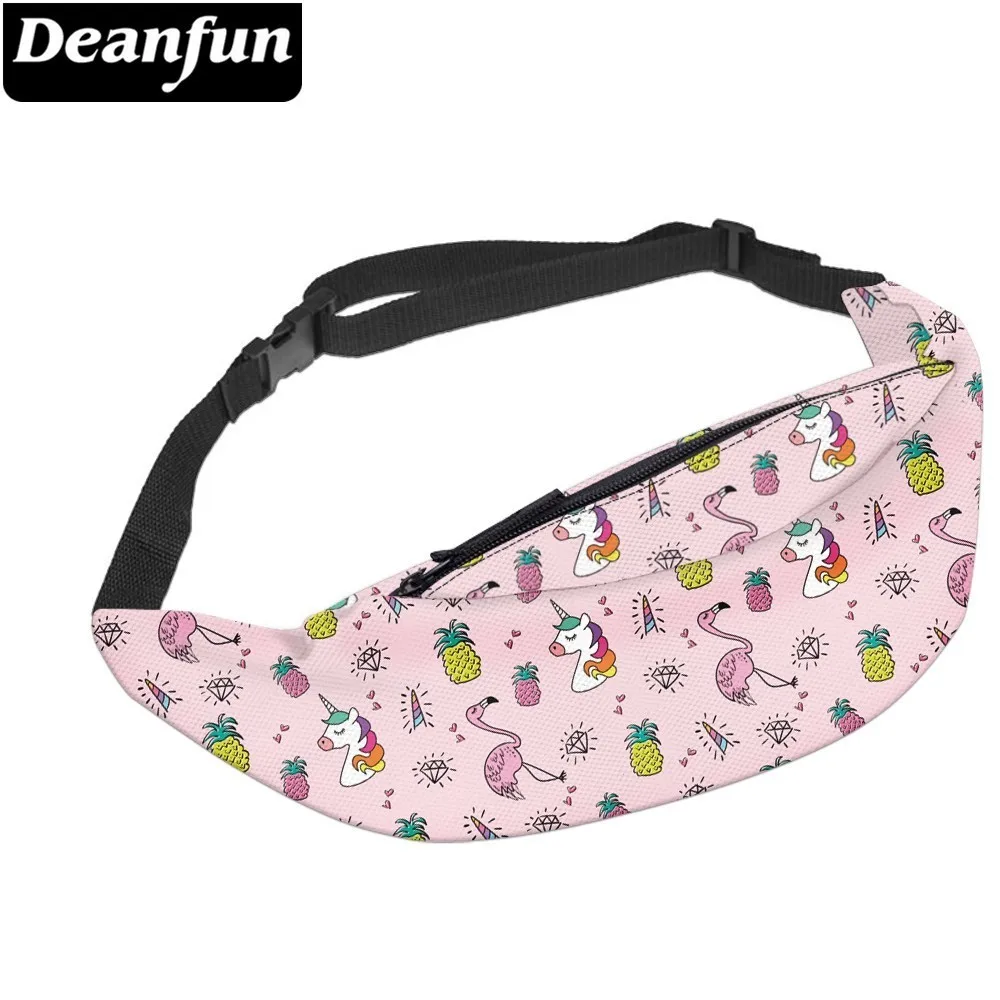 Deanfun Водонепроницаемая Женская поясная сумка с единорогом розовая ананасом