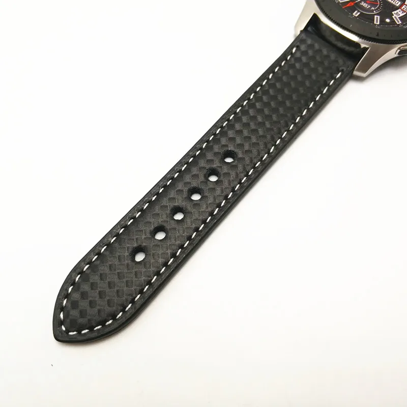 Для Samsung Galaxy Watch 42/46 мм кожаный ремешок из углеродного волокна Ремешок для Gear S3 S2 наручный браслет для Huawei Watch 2Pro band от AliExpress RU&CIS NEW