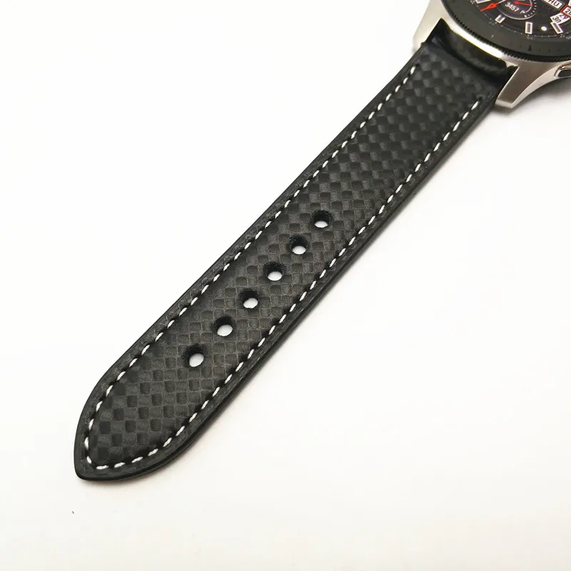 Для Samsung Galaxy Watch 42/46 мм кожаный ремешок из углеродного волокна Ремешок для Gear S3 S2