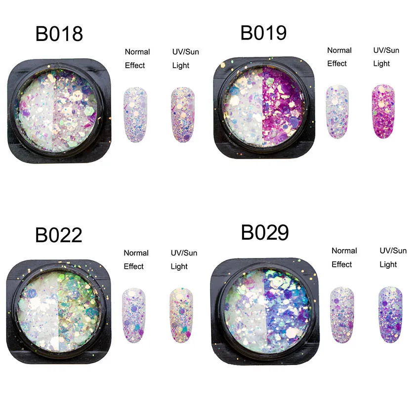 Смешанный цвет не сужающийся книзу блеск для ногтей блестки дизайн дизайна