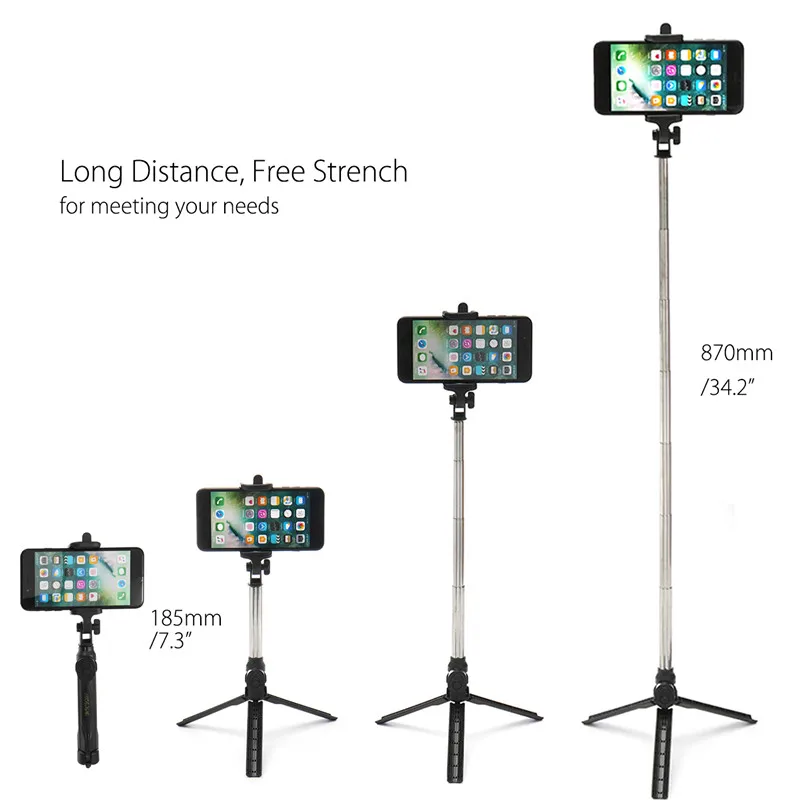 Выдвижной ручной монопод для селфи мини-штатив с bluetooth-затвором держатель