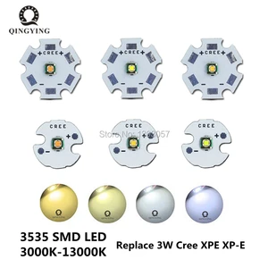 Светодиодные диоды 3535 SMD 3 Вт, 10 шт., заменяют светодиод CREE XPE XPG R3, белый теплый белый, 3000K, 4000K, 6000K, 8000K, 10000K с печатной платой 16 мм 20 мм