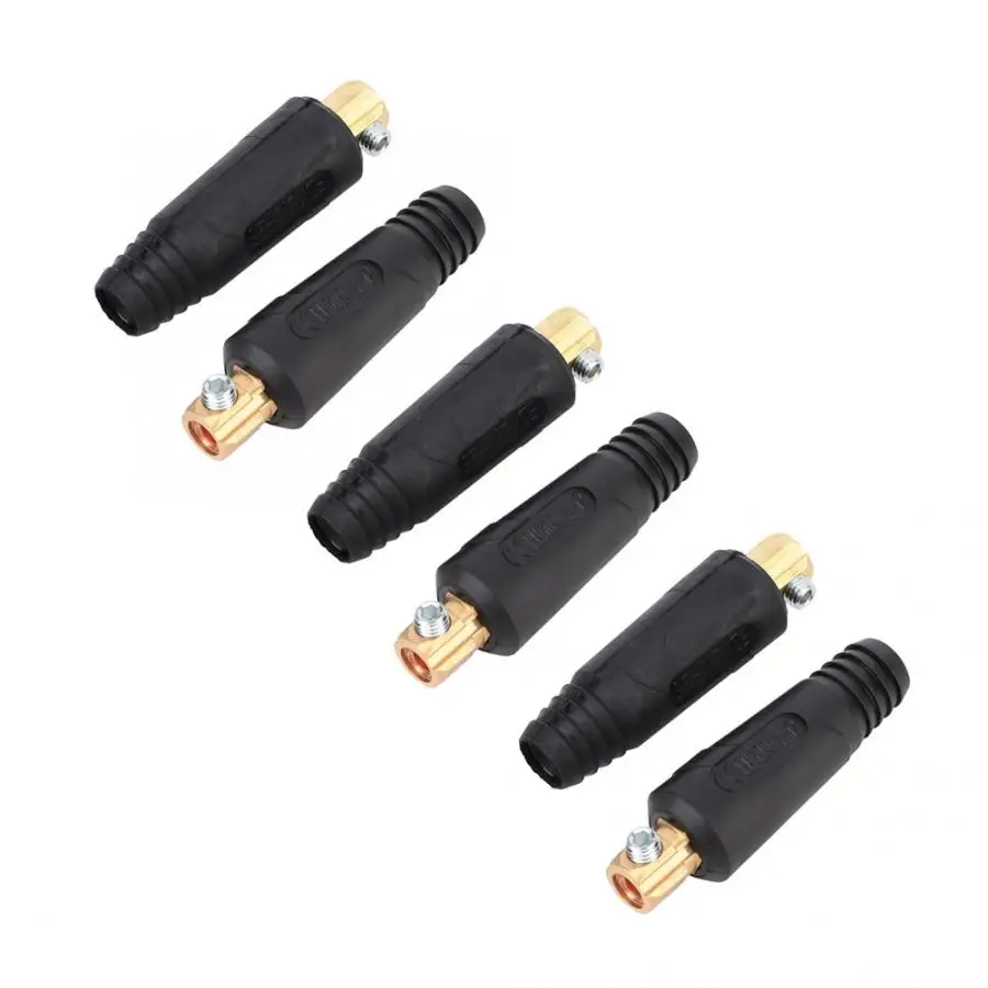 200-400A konektor 6psc (3 пары) медный сварочный кабель в европейском стиле быстрый