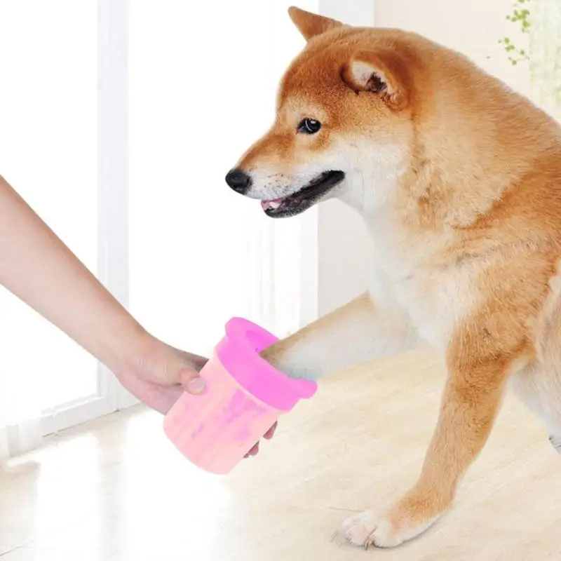 Мягкая силиконовая чашка для чистки ног питомца мытья лап кошки собаки Массажная