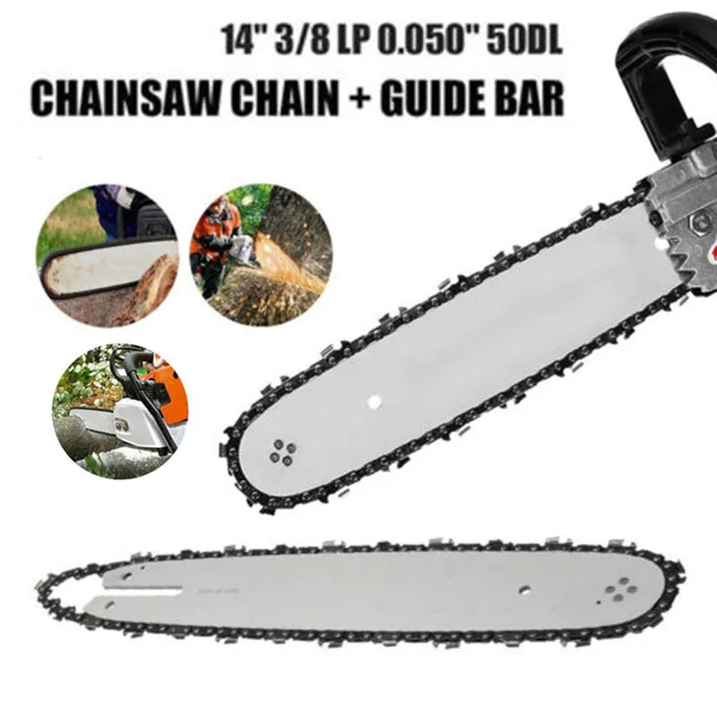 Сталь направляющая цепной пилы Бар 14 дюймов 3/8 LP 50DL пила цепь для Stihl MS170/180/250 |