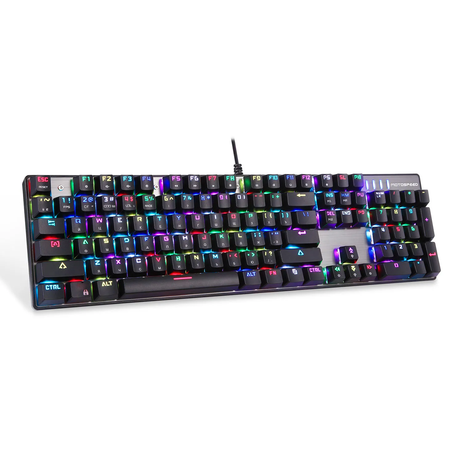 Motospeed причинителя CK104 NKRO Игры Механическая клавиатура эргономичный Виртуальная с