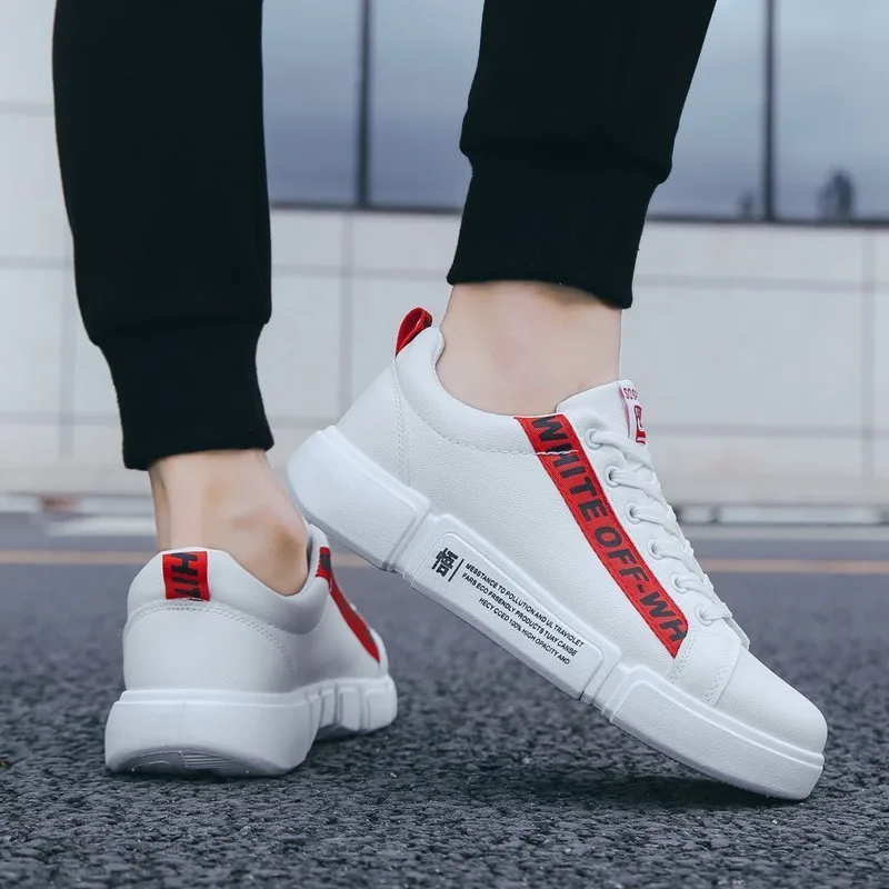 

2019 New White Men Sneakers Men's Casual Shoes Male Flats Comfortable Lace Up Sneaker For Male Tenis Masculino Adulto Hombre
