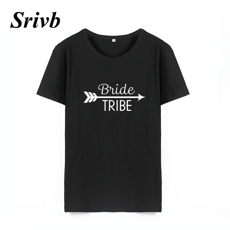 Srivb надпись Bride Tribe графическая женская футболка с круглым вырезом Harajuku большие