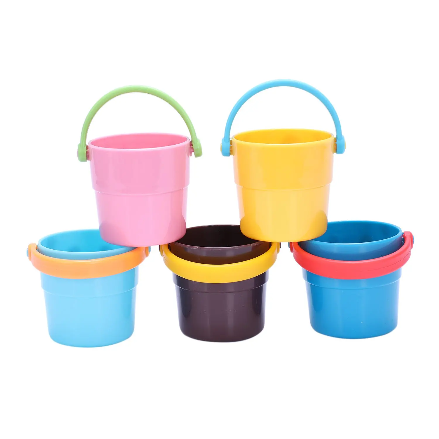 Toddler Bathtime Set Of 5 Zoo Stack And Pour Buckets For Children | Игрушки и хобби