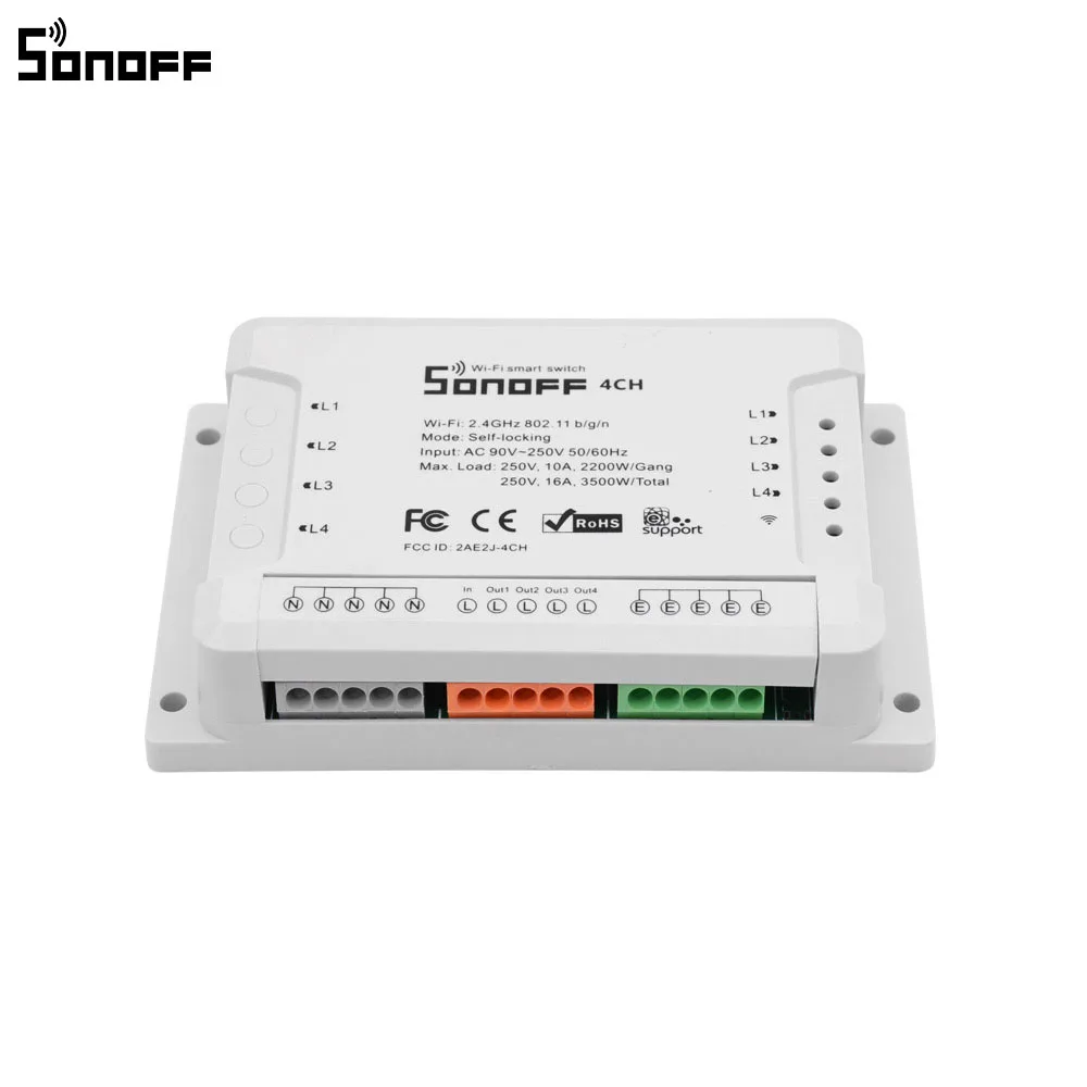 Sonoff 4CH R2 беспроводной многоканальный WIFI переключатель независимый пульт