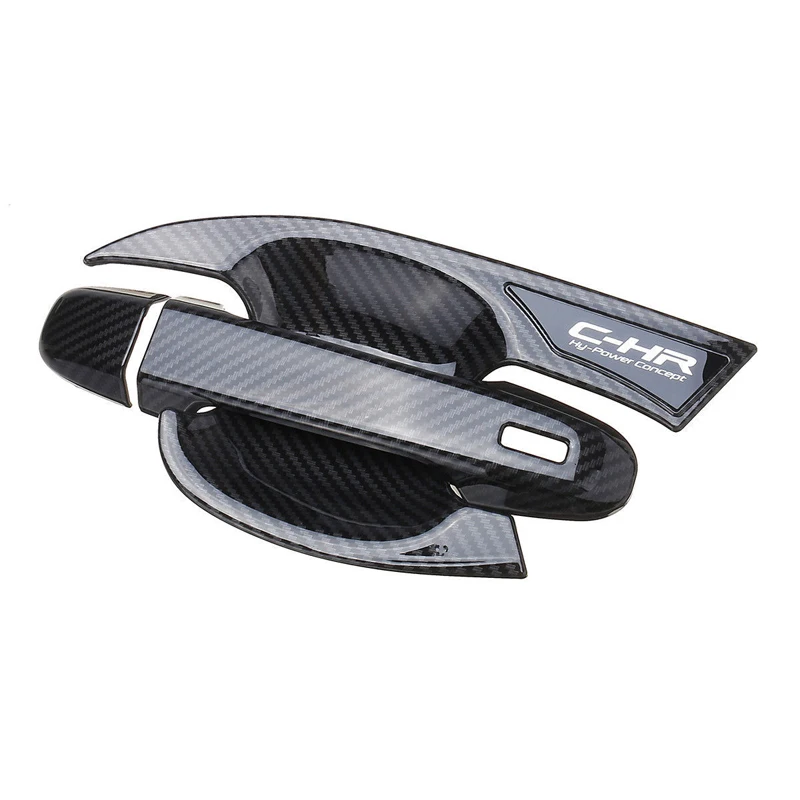 Black ABS Front Door Bowl Cover Trim+Handle Trim Set fits for To-yota C-HR 2016-2018 auto accessories | Автомобили и мотоциклы
