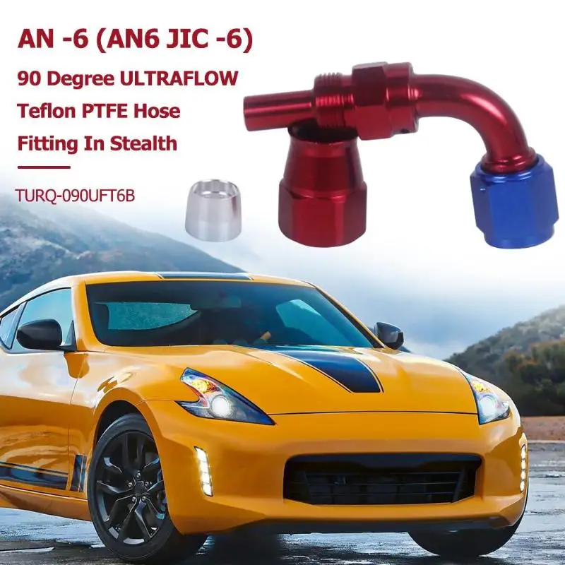 6 (AN6JIC 6) 90 градусов супер тефлоновый PTFE шланг ультра тонкий дизайн шланга фитинги