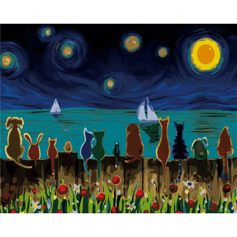 3D DIY Full Square Diamond Embroidery Cartoon Cat Dog Needlework Cross Stitch Mosaic Painting Home Decor Decoration | Дом и сад