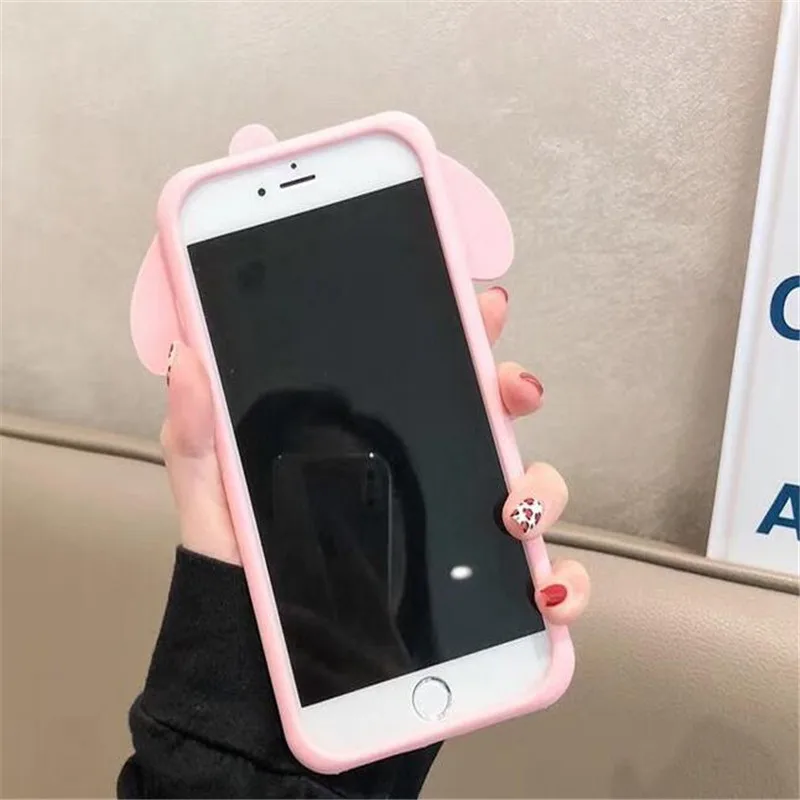 Милый мультяшный пудинг собака Большое Ухо Pet чехол для телефона iphone X 8 7 6 Мягкий