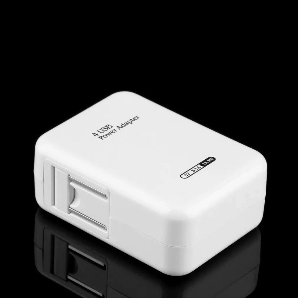Белый пластик 2.1A 4 порта Usb портативное устройство для зарядки из настенной