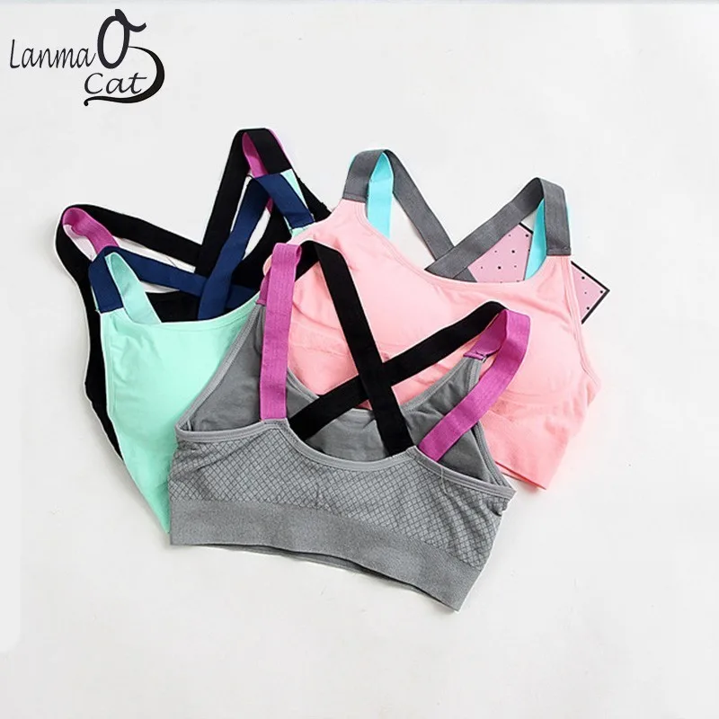 Спортивный бюстгальтер с эффектом пуш-ап и принтом | Женская одежда