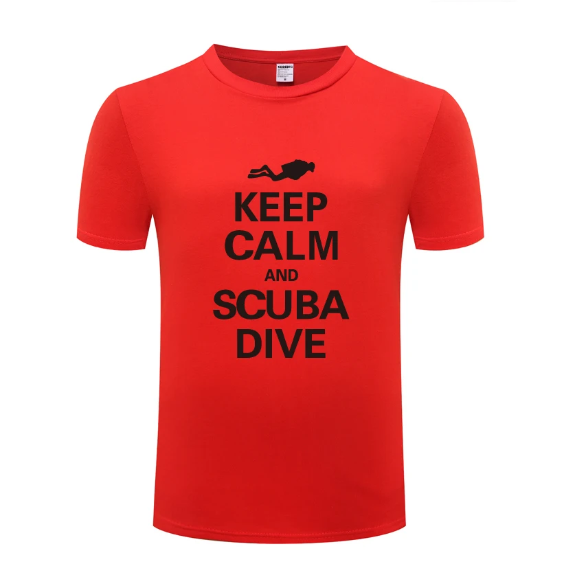 Креативная Подарочная Мужская Футболка Keep Calm and Dive для дайвинга новинка 2018