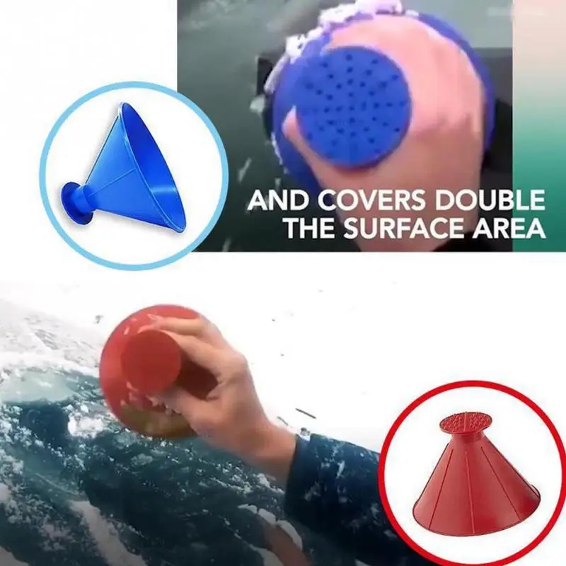 Window glass cleaning tool scraper Outdoor Funnel Windshield Magic home Snow Remover Car Tool Cone Shaped Ice Scraper 4 Colors | Дом и сад