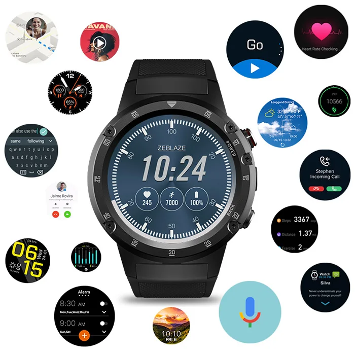 Zeblaze Thor 4 Plus 4G LTE Смарт часы телефонный звонок Android 7 1 монитор сердечного ритма gps