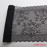 15yards wide 21cm white black elastic lace fabric stretch lace trims ribbon garment clothing underwear sewing lace accessories