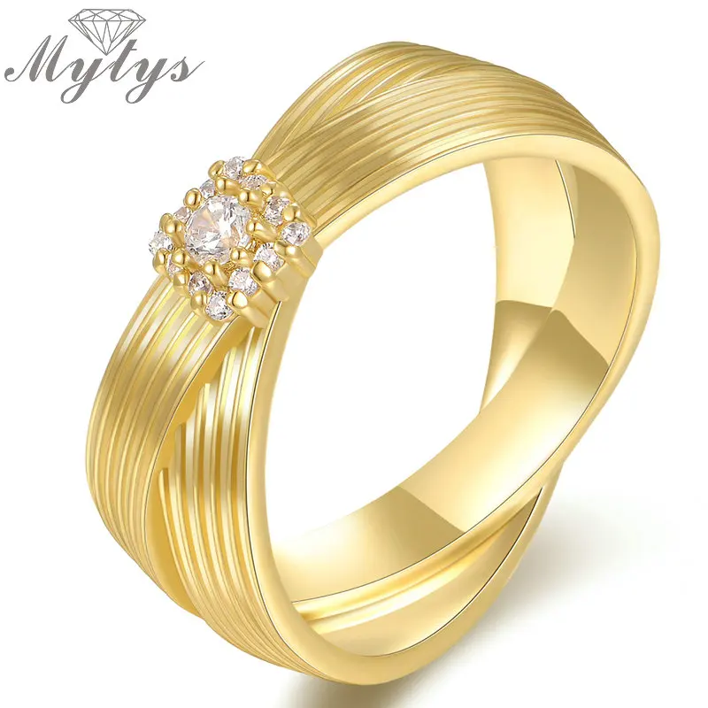 Mytys модное кольцо золотого цвета Двухслойное двойное с крестом свадебный подарок