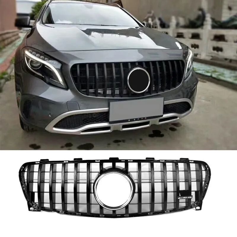 Для GLA Class X156 Amg GT R Grill GLA45 Передняя решетка для Mercedes Benz GLA250 GLA180 2017 2018 Решетка