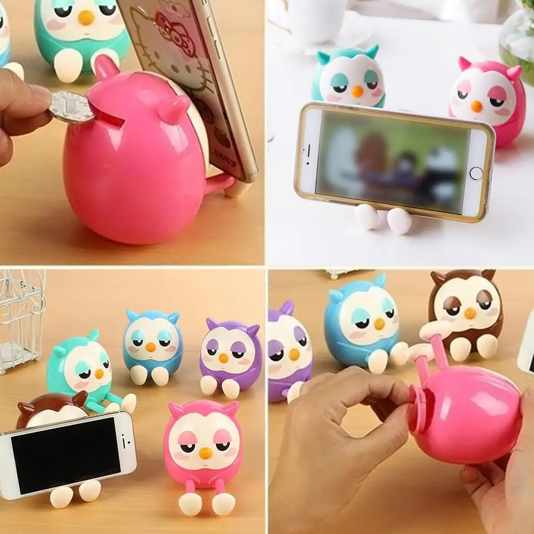 ABS Мини мультфильм сова животное выдвижной для мобильного телефона на столе