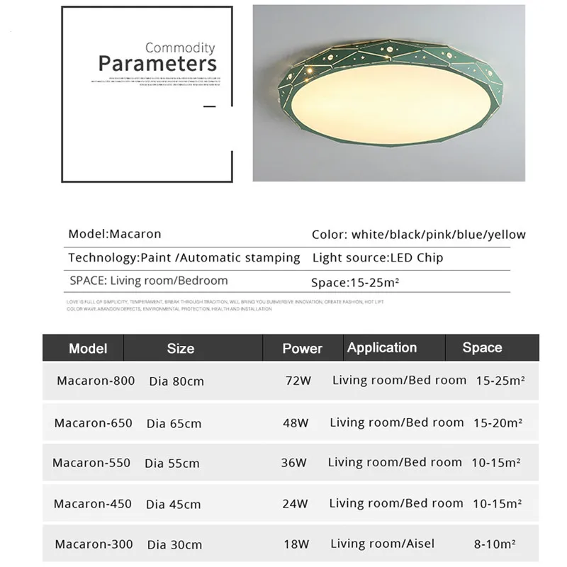 

PostModern Ceiling Lights white black pink yellow green color Living Room Bedroom Surface Mount Remote Control lamparas de techo