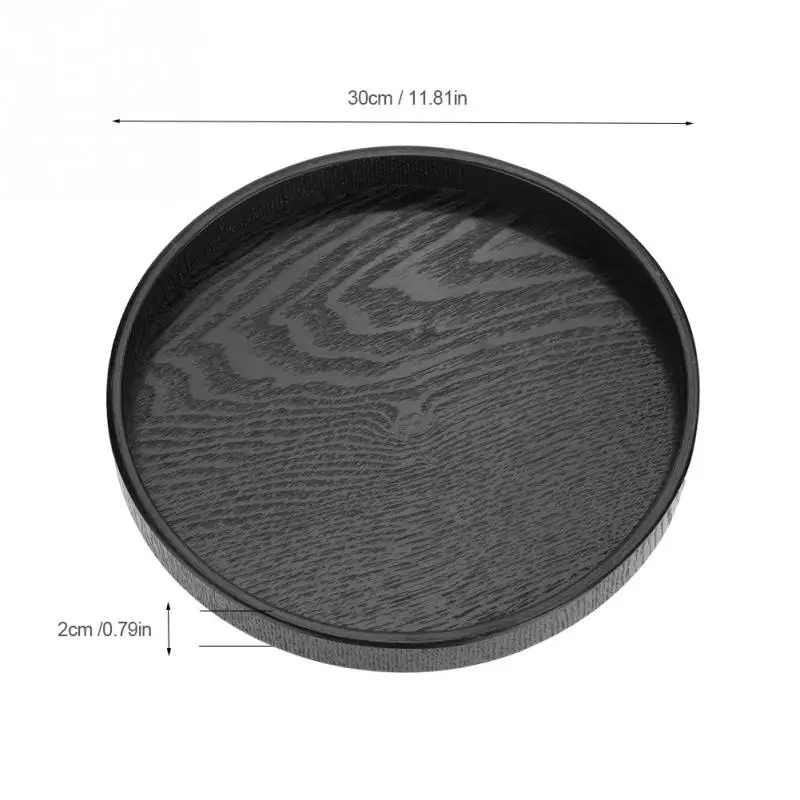 Round Serving Tray Bamboo Wooden For Dinner Trays Tea Breakfast Dish Food Container Storage Plates | Дом и сад