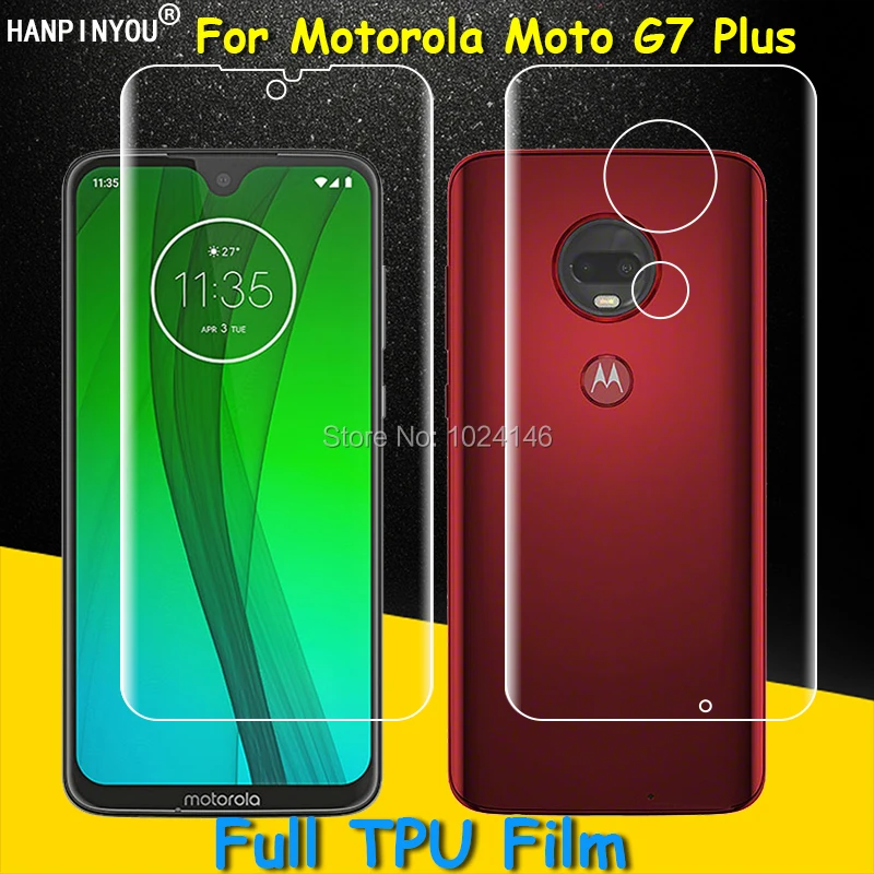 Front / Back Full Coverage Clear Soft TPU Film Screen Protector For Motorola Moto G7 Plus G7Plus Cover Curved Parts (Not Glass） |