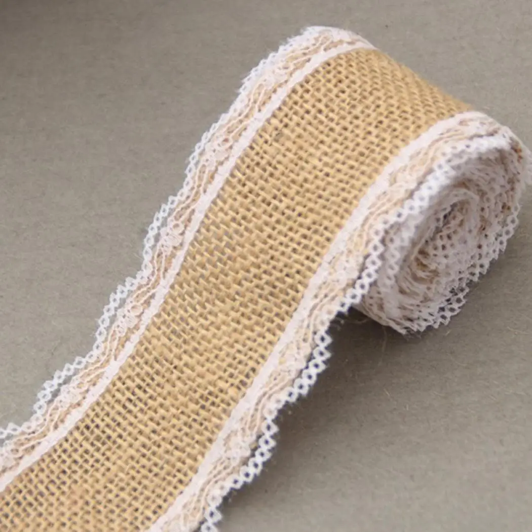 Burlap and DIY Made Decorate burlap of Party Craft lace Khaki Accessory Roll Handmade Home Lace Wedding | Дом и сад