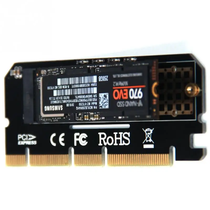 Led полный скорость компьютерный адаптер Поддержка карты расширения PCI Express M ключ сетевой интерфейс M.2 NVMe SSD PCIE 3,0X16