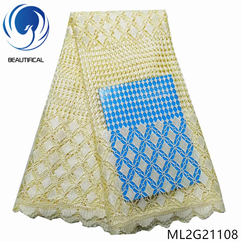 BEAUTIFICAL nigerian cord lace polyester african lace guipure fabric for women dresses lace ML2G211