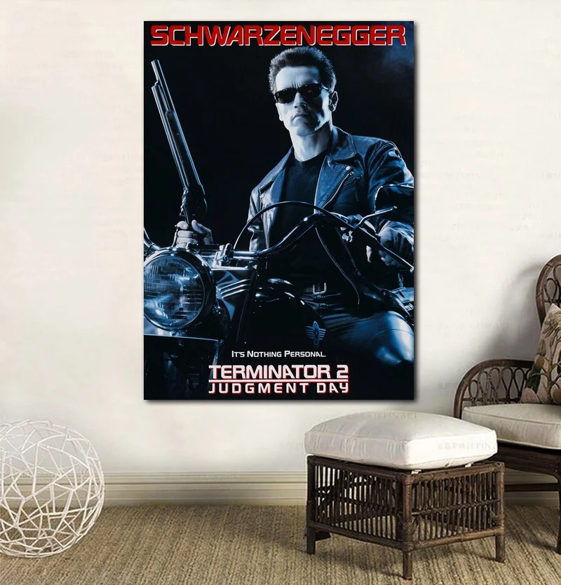 TERMINATOR 2 день суждения Арнольд шварзенеггер кинопостер Печать на холсте настенное