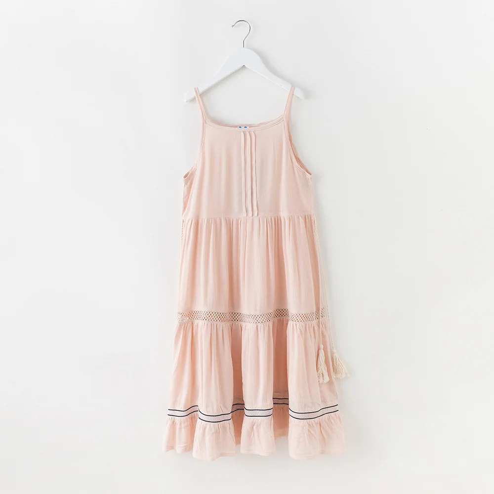 2019 Summer Sleeveless Chiffon Maxi Dresses Children Sling Sundress kids Princess Party Frocks Big Girls Boho Beach Vestidos | Детская