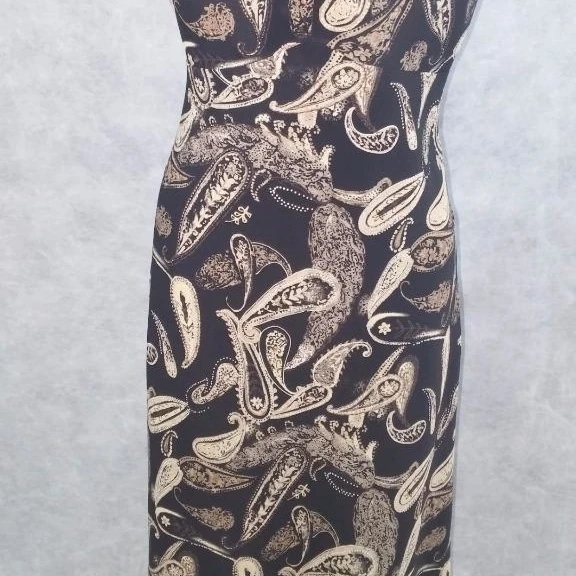 Express dress size 7/8 black brown paisley print spaghetti strap 100% polyester | Женская одежда