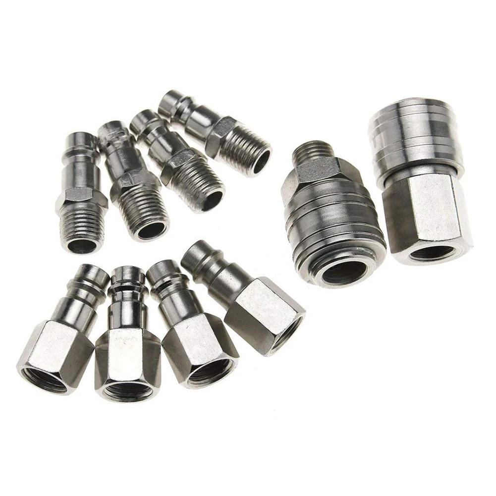 

CNIM Hot Euro 10 PCs Hose Fitting Male Female Quick Release Air Line Hose Couplings Fitting 1/4 inch BSP Connector