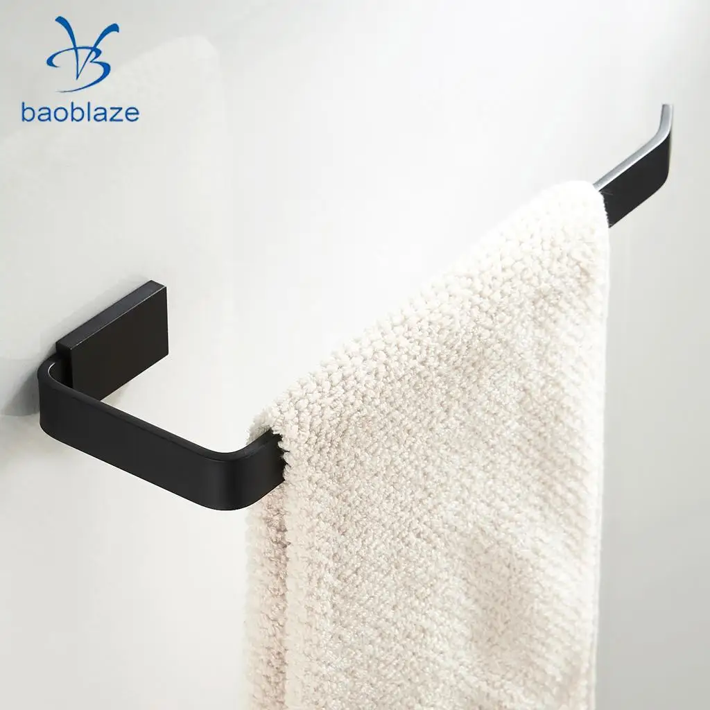 

3-6kg BLACK Brass Towel Rack Shelf Rail Paper Roll Toilet Bathroom Shower Organizer Brush Holder Robe Wall Hanger