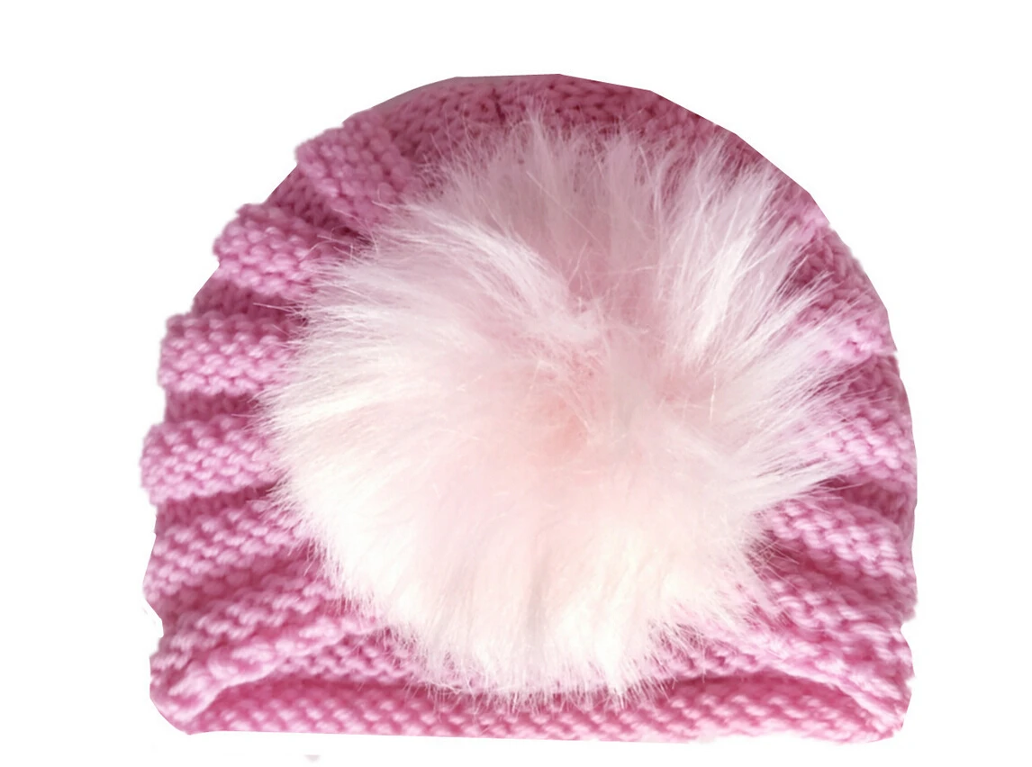 2019 Fashion Kids Baby Boys Girls Warm Winter Knit Beanie Artificial Fur Cute Comfort Pom Bobble Hat Cap | Детская одежда и обувь