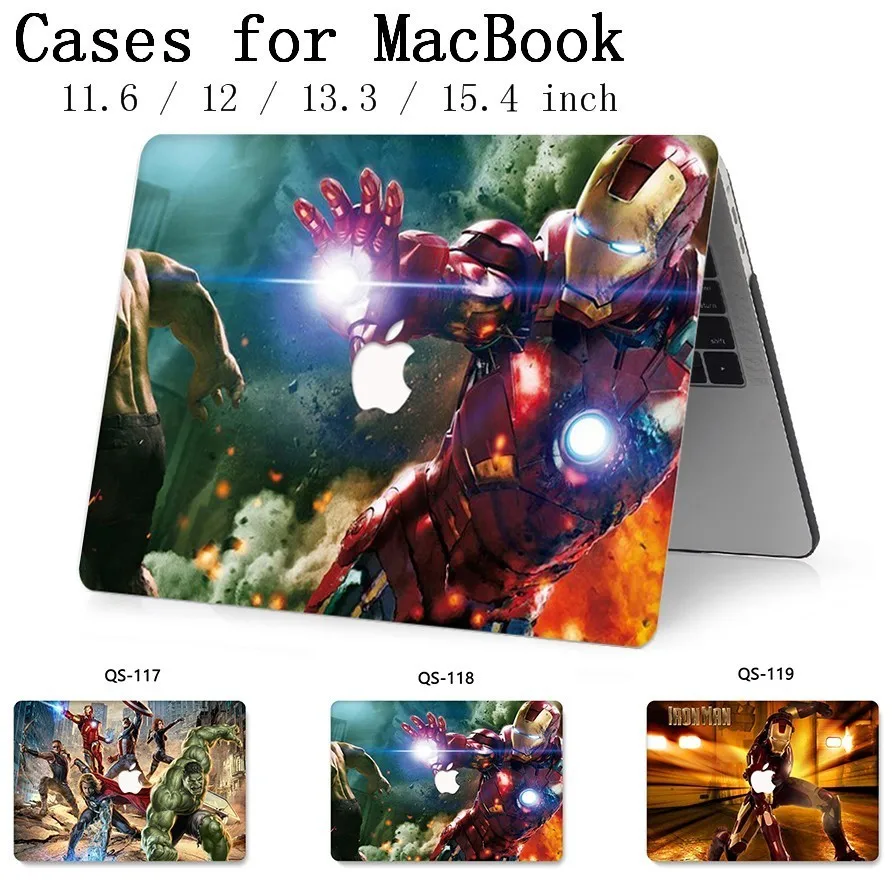 Новый для ноутбука MacBook Чехол Air Pro retina 11 12 13 3 15 4 дюймов с защитой экрана клавиатуры