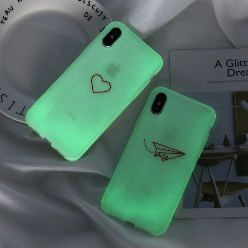 Moskado Телефон чехол для iPhone 6 S 7 8 плюс X XR XS Max световой Любовь Сердце звездное небо