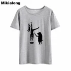 Mikialong веганская забавная футболка, женские 2018 Графические футболки, женские хлопковые черные и белые футболки с принтом Tumblr, женская футболка